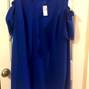 Roz & Ali Royal Blue Cold Shoulder Dress from Dress Barn 2X NWT